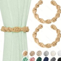 Attaches de rideaux en macramé de style nordique bohème, cordons en coton et lin tissés à la main avec attaches au dos, polyvalents et minimalistes