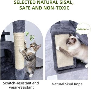 Premium Cat Tree with Climbing <b>Frame</b> & Felt Scratching Wall - Multi-Level Shelves for Indoor Cats - Product Image 5