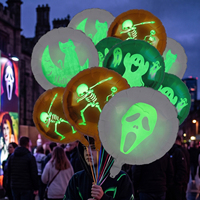 Ballon en aluminium lumineux de 18 pouces, motif fantôme squelette phosphorescent pour Halloween, idéal pour la décoration de bars et de clubs