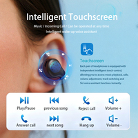 Headphone LED Penunjuk Level Baterai Chip JL Nirkabel 6.0 Earbud Headset Bluetooth Mikrofon Ganda IPX5 Tahan Air Pengisian Daya Tipe C