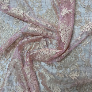 <span class=keywords><strong>Tissu</strong></span> métallique de dentelle de fleur de fil d'or <span class=keywords><strong>japonais</strong></span> de nylon pour la robe - Product Image 5