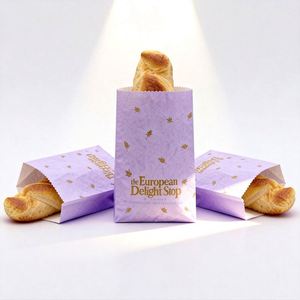 Customized Professional Eco-Friendly Greaseproof Disposable <b>Paper</b> <b>Bags</b> for Burger Bread Food Takeout with PE Coating Logo Option - Product Image 6