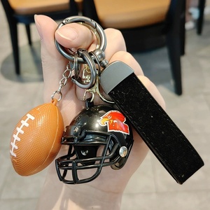 New Sports Lovers Motorcycle Car Key Decoration PU Leather Strap <b>Handbag</b> <b>Charms</b> Dainty Rugby Keychain for Boy Birthday Gifts - Product Image 4