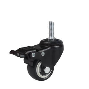 1 Zoll 1,5 Zoll <span class=keywords><strong>2</strong></span> Zoll <span class=keywords><strong>2</strong></span>,5 Zoll leichte kleine Möbel starre rotierende Rollstuhl rolle schwarz Polyurethan-Lenkrad - Product Image 5