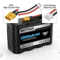 Batería BTV NCM 21700 Full Tab 50PL 25C de Alta Velocidad para Drones RC FPV, Batería HV de 20000 mAh 20Ah para Drones Logísticos y Agrícolas