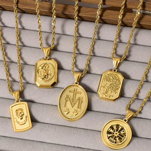 Delicado Collar con Colgante de Cruz Chapado en Oro de 18k Estilo Vintage de Jesús, de Acero Inoxidable, para Mujeres y Hombres - Product Image 4