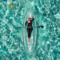 Kayak en polycarbonate 100 % transparent, résistant aux UV, anti-jaunissement, canoë monobloc pour le tourisme, bateau incassable et résistant aux chocs