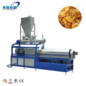 breakfast cereal / corn flakes puff snack food making processing machine in food factory