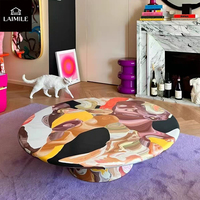 Ensemble de table basse moderne en résine, table à thé ronde en résine époxy avec table d'appoint assortie pour salon, villa, décoration de la maison, meubles