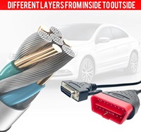 Cable de Diagnóstico EOBD OBD2 de 150 cm y 16 Pines de la Marca KONNWEI para Todos los Escáneres de Diagnóstico OBDII Universales KW808 KW818 KW850