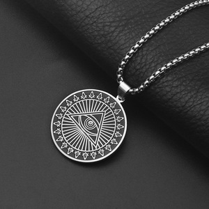 Collana con Pendente <span class=keywords><strong>Occhio</strong></span> della Provvidenza in Acciaio Inossidabile, Gioielli Egiziani alla Moda, Protezione dall'Evil, Gioielli Massonici Misteriosi - Product Image 4