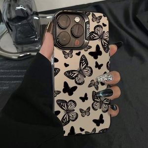 Funda Aurora de Lujo con Diseño de Mariposa para iPhone 17 16 15 14 13 12 11 Pro Max, Negro, Morado, Mate, Láser, Metálico - Product Image 5