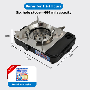 Réchaud de camping Deyanhaohuo, équipement de restauration commercial, 6 brûleurs, en acier inoxydable, portable, sûr, <span class=keywords><strong>pour</strong></span> restaurant, barbecue, à huile combustible - Product Image 2