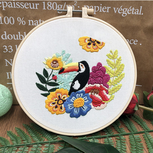 Kits de broderie JP Parrot Series Kits de point de croix Kit de broderie estampillé motif floral pour débutants - Product Image 3