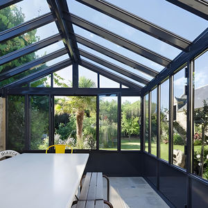 غرفة شمسية للفيلا لجميع الفصول مع أبواب شرفة قابلة للإمالة والانزلاق من سبائك الألومنيوم وسقف زجاجي مقوى - تصميم عصري للشرفة والحديقة والبلكون - Product Image 4