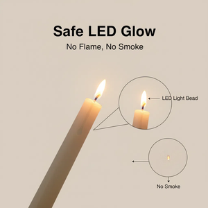 Uzaktan kumanda zamanlama LED konik sütun mumlar akülü ev partisi noel süslemeleri için fitil ışıkları hareketli - Product Image 4