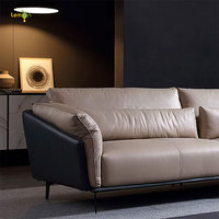 Canapé modulaire en cuir confortable pour le salon, style ancien, moderne, doux
