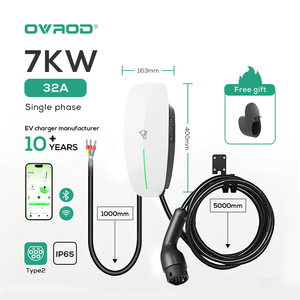 Ovrod 2 Borne de Recharge Murale 32A Wallbox <span class=keywords><strong>7</strong></span> <span class=keywords><strong>kW</strong></span> GBT 48A SKD Composants Triphasés <span class=keywords><strong>Chargeur</strong></span> Tesla EV 22kW Wallbox <span class=keywords><strong>Voiture</strong></span> - Product Image 1
