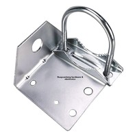 Pince d'antenne en PRF (Plastique Renforcé de Fibre de Verre) avec support en L et anneau en U, plaqué Dacromet, épaisseur 2 mm, fixe