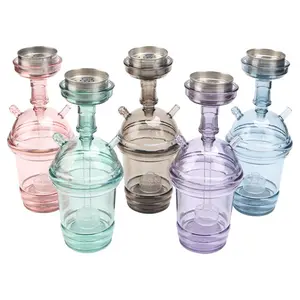 New Sheesha acrylic Hookah Led Light Shisha Hookah Cup For Car Chicha Travel Smoking Shisha car Hookah