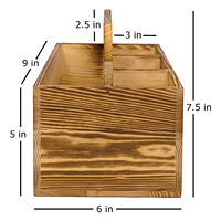 Porte-ustensiles de cuisine en bois d'acacia FSC, grand porte-ustensiles de cuisine en bois à 4 compartiments pour comptoir de style farmhouse