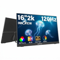 Moniteur portable de 16 pouces avec filtre anti-lumière bleue, fréquence de rafraîchissement de 120 Hz, écran mat HDR pour les affaires, les jeux et l'utilisation à domicile