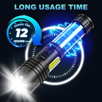 Linterna LEP Recargable con Zoom y Logo Personalizado Gratuito, Antorchas Láser LED de 100000 Lúmenes con Luz de Trabajo COB