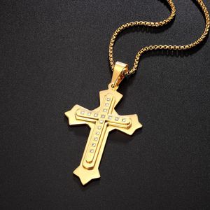예수 neckless 보석 십자가 성직자 십자가 두꺼운 목걸이 십자가 남자 펜던트 스테인레스 스틸 목걸이 - Product Image 5
