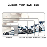 Tapis de souris de jeu imperméable avec base en caoutchouc naturel antidérapant, grand format, design de logo d'anime personnalisé, voiture de sport blanche, tapis de bureau
