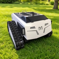 Tondeuse à gazon électrique haute performance à démarrage électrique, tondeuse à gazon industrielle autonome télécommandée, tondeuse à gazon robotisée à chenilles en caoutchouc