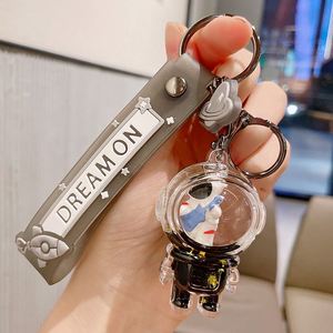 Creative Cartoon Floating Astronaut <b>Key</b> <b>Chain</b> Floating Sand Float Bottle Bag Pendant Accessories Liquid <b>Key</b> Ring Gift - Product Image 4