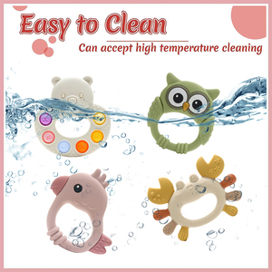 Tùy chỉnh BPA free Silicone bé Teether đồ chơi phim hoạt hình hình dạng bé teeting Đồ chơi Bộ Quà Tặng saft mềm <span class=keywords><strong>Chew</strong></span> cảm giác Silicone sản phẩm em bé - Product Image 2
