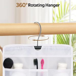 Organizador de ducha de malla con 5 bolsillos, enrollable, plegable, de gran capacidad, de secado rápido, para almacenamiento en el baño, para uso en caravanas/RV - Product Image 4