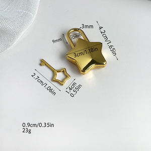 Şirin Dayanıklı 2 Anahtarlı Altın ve Gümüş Metal Kilit Lüks Tarz Özel Aksesuar Kilidi 4.2x3cm EH Marka Çanta Süsü İçin - Product Image 6