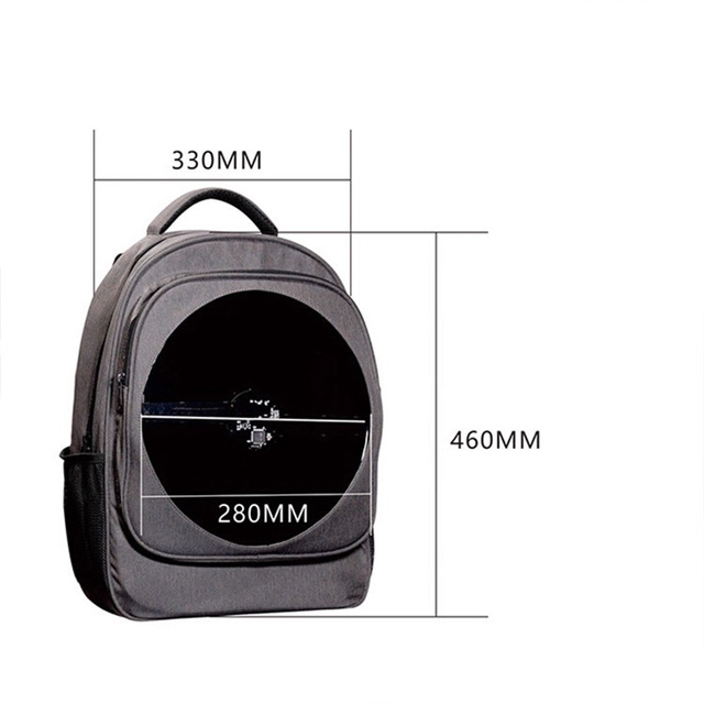 Naked Eye 3D Holographic Fan Backpack Indoor/Outdoor Advertising Machine with Rotating LED Light & Aerial Imaging Display Screen