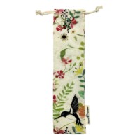 Baguettes en coton et lin avec cordon de serrage et sacs de vaisselle à impression numérique avec étiquette au design personnalisé