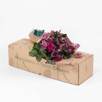 Échantillon gratuit Délicat motif personnalisé matériaux recyclables ondulé fleur M boîte Carton carré avec rose fleur boîte d'expédition