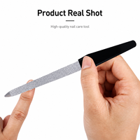 Lime à ongles double face en acier inoxydable, grain grossier, pour éliminer les cuticules, outil de manucure et pédicure, pour la maison et le salon