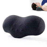 Oreiller cervical portable en mousse à mémoire de forme avec soutien de la colonne vertébrale, récupération lente, massage élastique, traction pour le sommeil et positionneur de nuque