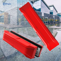 Nettoyeur de vitres magnétique rouge de luxe 15-26mm Double face avec poignée en plastique de silicone de haute qualité Assistant de fenêtre de douche en verre de voiture