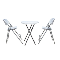 Tables de bistrot hautes en plastique HDPE, pliables et portables, pour la location de fêtes, table de bar ronde pliable