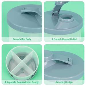 Dispensador de fórmula para bebés con 4 compartimentos giratorios sin derrames, contenedor de aperitivos para leche en polvo para bebés - Product Image 6