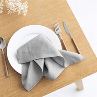Serviettes de table en tissu bleu clair, serviettes de table en tissu blanc pour Noël, serviettes de table de couleur unie de qualité supérieure pour la décoration de la maison, de l'hôtel et des banquets