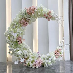 Handmade moon Flower Wedding Arch Silk Artificial Flower Wall Weddings Mother's Day Holidays Valentine's Day - Product Image 5