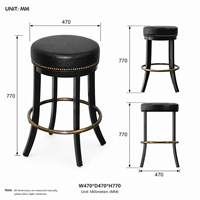 Tabouret de bar vintage en gros avec siège rembourré, structure métallique, mobilier industriel, assise durable et confortable pour salon et chambre