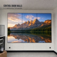 Écran de mur vidéo LCD à cadre ultra-fin de 46 pouces, 0,88 mm, 500 nits, 1920x1080, pour salle de contrôle et surveillance