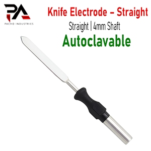 Électrode droite réutilisable en acier inoxydable, pointe 25x3.3mm, tige 4mm, certifiée CE, pour électrochirurgie monopolaire - Product Image 1