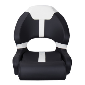 Siège de pilote de bateau noir et blanc, rembourré, haut de gamme, accessoire d'intérieur de yacht - Product Image 2