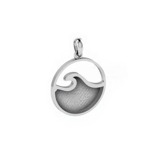 Handmade 925 Sterling Solid Silver Women's 25mm Ocean Wave Jewelry Circle Bezel Plated Memorial <b>Gift</b> Charm Blank Nickel Lead - Product Image 1