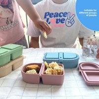 Nouveau récipient à collation en silicone avec 1 compartiment et couvercle pour boîte à saveurs, chauffable, pour la conservation des sauces et des aliments pour bébés